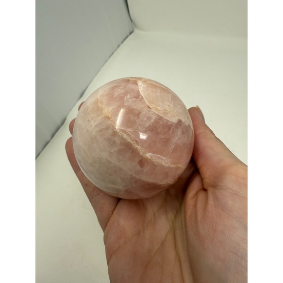 Large Rose Quartz Sphere 2.5 in. Crystal Ball Healing Energy Meditation Decor - Picture 2 of 6